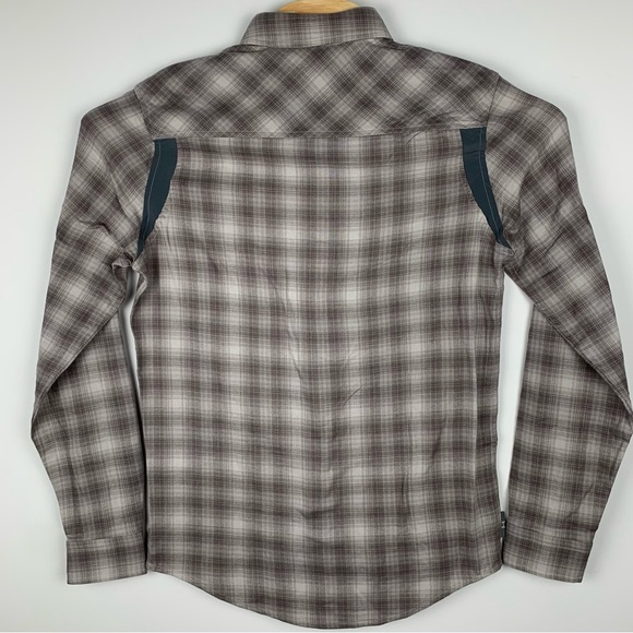 Under Armour Flannel Shirt Men's Small Tradesman Flex Gray Plaid Snap Vented - Picture 9 of 11